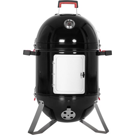 GREEN PARTY 18" Vertical Charcoal Smoker Grill Bullet Water Smoker Barbeque Grill, Outdoor BBQ Smokers Portable Meat Smoker Grill for Deck Patio Backyard Balcony Parties
