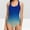 Blue womens swimsuits, variant on Summer Saving pimelu Bathing Suit for Women Tankini Swimsuits for Women One Piece Swimsuit Modest Swimsuit Hawaiian Beach Gradient Print Plus Size Tummy Control Bathing Suits Bathing Suits