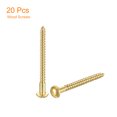 thumbnail image 3 of Uxcell Wood Screws M4 x 60mm Slotted Round Head Brass Self-Tapping Screw WoodWorking Screw 20 Pack, 3 of 6
