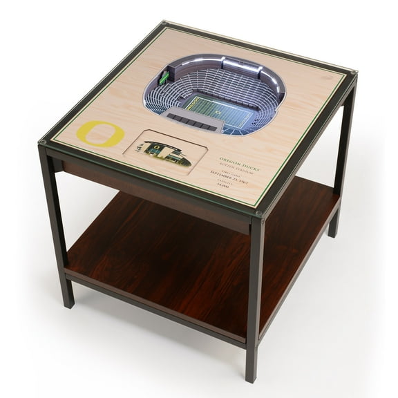 Oregon Ducks 25-Layer StadiumViews Lighted End Table