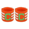 thumbnail image 1 of Banda de Capitán Ajustable de Fútbol, Naranja Blanco, 2 Paquete, 1 of 5