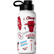 Hydrapeak x NBA Officially Licensed Chicago Bulls 32oz Active Water Bottle Chug Lid Stainless Steel Reusable Double Wall Celebrating The City Of Chicago