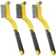 thumbnail image 1 of 3pcs Wire Brush Set Nylon/brass/stainless Steel Bristles With Curved, 1 of 3