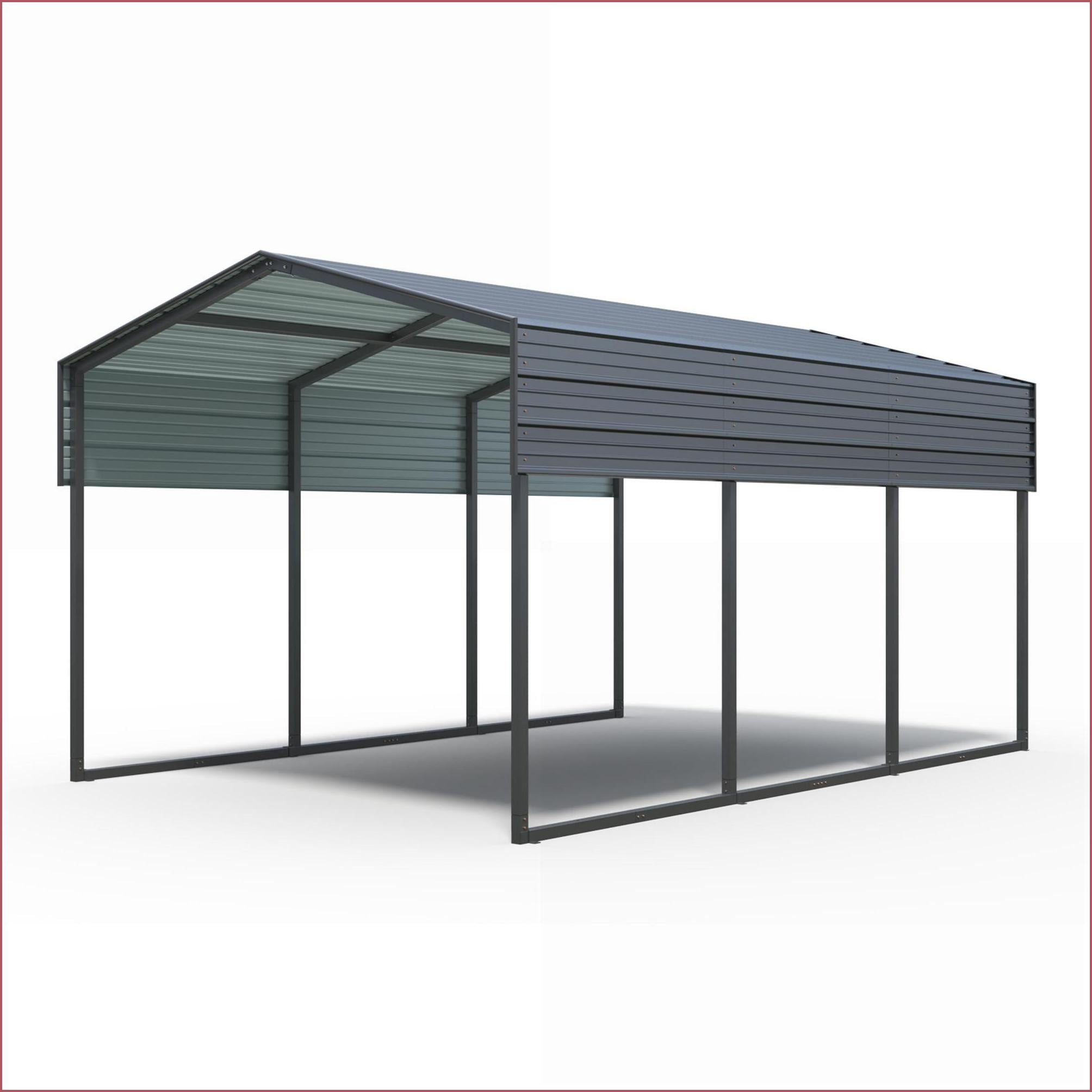Carports, 10 x 15 FT Modern Heavy Duty Galvanized Steel Carport for Driveway, Outdoor Parties Boat Storage | Gray | Steel