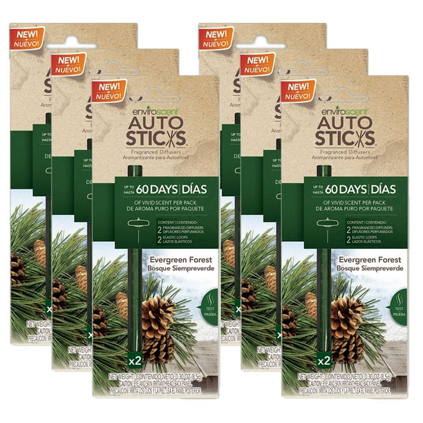 Enviroscents Auto Sticks Natural Car Air Fresheners, 6Packs with 12