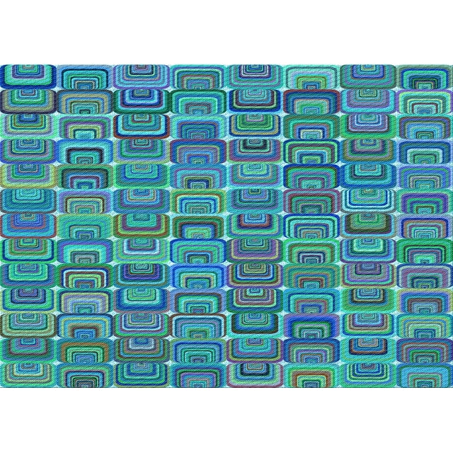 Ahgly Company Machine Washable Indoor Rectangle Transitional Dark Turquoise Green Area Rugs, 2' x 3'