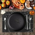 thumbnail image 2 of Halloween Placemats Set of 4, 12x18 Inch Spooky Spider Black Table Mat, Non-Slip and Washable Linen Place Mat for Home Party Decoration, 2 of 5
