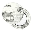thumbnail image 7 of Uemuo Summer Vacation Scene With Camping Van Pattern Round Bar Stool Seat Covers Washable Stool Cushion Slipcover Elastic Bar Chair Covers-12 inch, 7 of 7