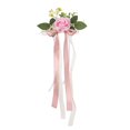 thumbnail image 1 of Flores GUOOL PEW para el pasillo de la silla, arreglo floral PEW, flor simulada para el respaldo de la silla, decoraciones románticas para el pasillo de bodas para fiestas, color rosa, 1 of 8