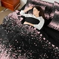 thumbnail image 4 of Homewish Cheetah Print Girl 7-Piece Twin Bedding Sets,Black Pink Bedding Comforter Set,Bling Glitter Breathable Sheet Sets,Microfiber Bedroom Decor,Reversible, 4 of 8