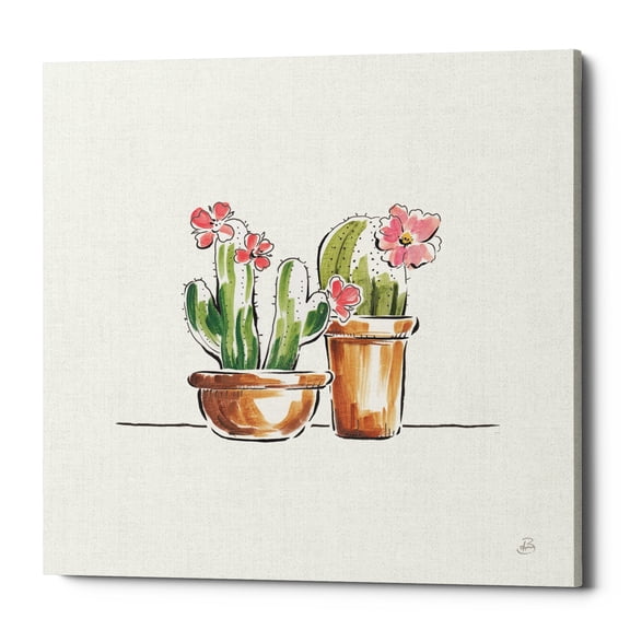 Epic Graffiti  'Desert Bloom VI' by Daphne Brissonnet, Giclee Canvas Wall Art, 12"x12" 18" x 18"