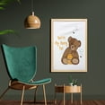 thumbnail image 2 of Honey Bee Wall Art with Frame, You're My Honey Pot Phrase with a Hungry Teddy Bear Cartoon, Printed Fabric Poster for Bathroom Living Room, 23" x 35", Umber Caramel, by Ambesonne, 2 of 2