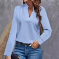 thumbnail image 2 of Chemises pour Femmes Femmes Liquidation Femmes Chemises Mélangées Chemise Élégante pour Femmes Col en V à Manches Longues, 2 of 5