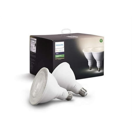 Philips Hue White Smart PAR38 Light Bulb, 100W Equivalent, Hub Required, 2-Pack