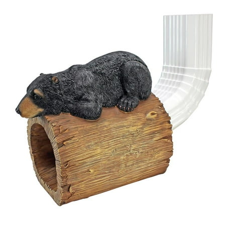 Black Bear Gutter Guardian Downspout Statue