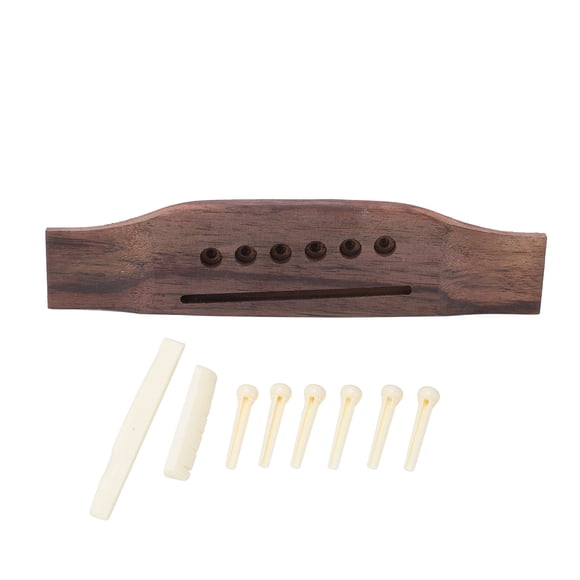 Bridge Replacement Parts, Complete Better Tint Acoustic Guitar Bridge Set Rosewood 6 End Pins For String Instrument