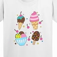 thumbnail image 4 of Inktastic Ice Cream with Patterns Youth T-Shirt, 4 of 5
