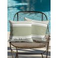 thumbnail image 3 of Outdoor Pillows Waterproof, Sage Green Striped Throw Pillows with Inserts Included, Modern Color Block Farmhouse Stripes Indoor Outdoor Decorative Lumbar Pillow for Bed/Couch/Patio 18"x18", 2Pcs, 3 of 8
