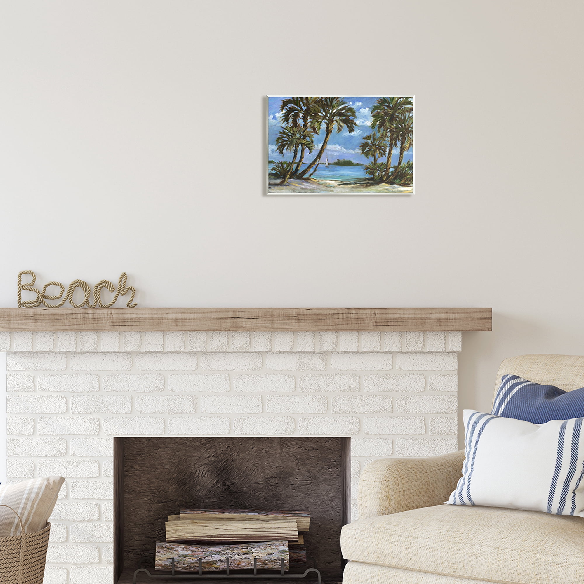 Stupell Industries Summer Palms Landscape Landscape Painting Unframed Art Print Wall Art, 15 x 10