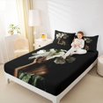 thumbnail image 3 of Castle Fairy Classic White Floral Queen Sheets 4 Pieces,Black Kawaii Princess Queen Sheet Sets,Green Ivory Cream,1 Fitted Sheet, 1 Flat Sheet and 2 Pillowcases, 3 of 6