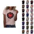 thumbnail image 1 of T-shirts pour Femmes de la Saint-Valentin 2026 Mode Manches Courtes Col Rond avec Cœur Graphique, 1 of 4