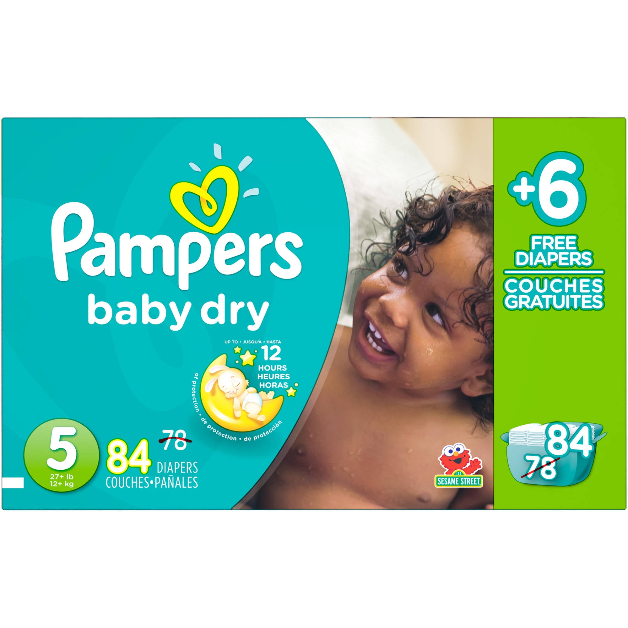 Pampers Baby Dry Diapers, Size 5, 84 Diapers