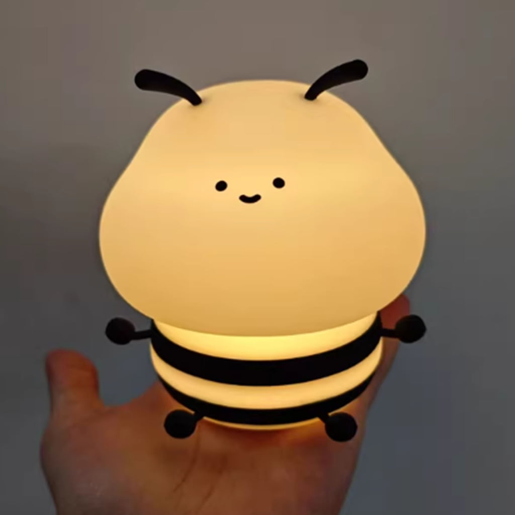 Dimmable Nursery Lamp USB Little Bees Silicone Night Light Rechargeable Bedside Lighting for and Adults