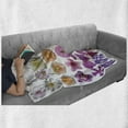 thumbnail image 6 of Flower Soft Flannel Fleece Blanket, Pattern of Various Vase Flowers Petunia Botanic Wild Orchid Floral Nature Art, Cozy Plush for Indoor and Outdoor Use, 60" x 80", White Lilac Pink, by Ambesonne, 6 of 6