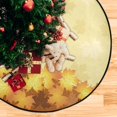 thumbnail image 4 of Coolnut Autumn Maple Leaf Christmas Tree Mats Waterproof Tree Skirt, Fall Vintage Xmas Tree Stand Tray Mat Floor Protector Pad for Holiday Party Decoration, 28.3", 4 of 6