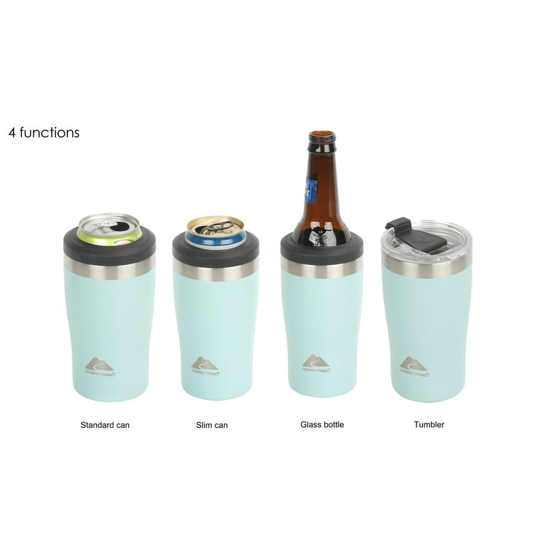  Can Cooler with Spout Lid 4-in-1Insulated Double Wall Vacuum  Stainless Steel Beer Can Holder for all 12 oz Slim Can,Bottles, Regular Can  & Drinks Keeps Beverage Cold Gift : Sports 