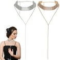 thumbnail image 3 of fastboy 2pack/lot Haut de Gamme Texture Long Collier de Strass pour les Femmes Tops Strass Choker Robe de Luxe 1Set, 3 of 6