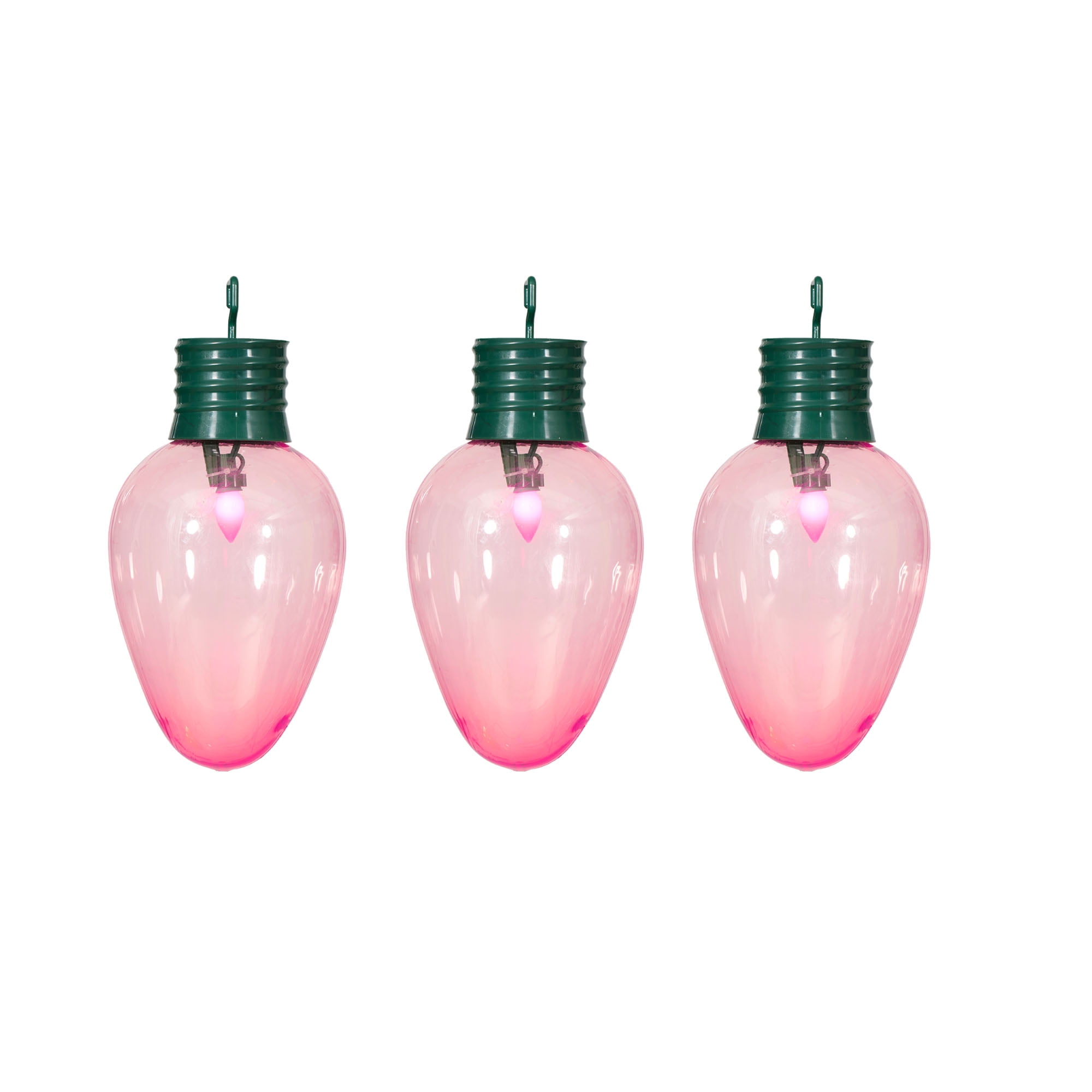Holiday Time Giant Pink LED Christmas Bulb, 14inches, Set of 3