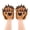 Brown, variant on 3D Nails Wolf Paw Gloves,Faux Fur Plush Fingerless Fox Cat Claws Gloves Animal Cosplay Halloween Fancy Party Costume,Fursuit Paws Accessories
