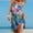 *Blue, variant on U Women's Hawaiian Print V Neck Spaghetti Strap Cover Up Maxi Dress,Casual Beach Vacation Dress Yellow,Womens Plus M