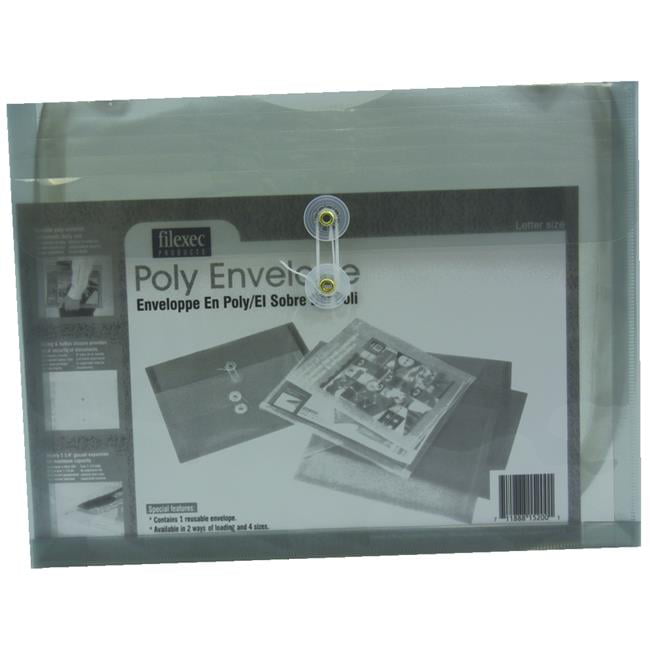 Smoke Filexec Poly Envelope Pack of 6 50065-15100 Legal Size Side Load 