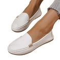 thumbnail image 5 of Xiaoxatg Women's Casual Shoes Mom Shoes Foot Stirrup Solid Color Flat Bottom Comfort for Everyday Use 8.5 White, 5 of 9