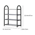 thumbnail image 3 of Fmbmuo Freestanding Shoe Rack for Entryway 4 Tier Stainless Steel Organizer, Modern for Entryway, Closet, Easy Assembly Portable Shoe Rack (Black), 3 of 5