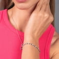 thumbnail image 3 of Jewelili Sterling Silver with 1 Cttw Natural White Round Diamond Link Bracelet, 7.25", 3 of 5