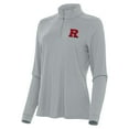thumbnail image 2 of Women's Antigua  Gray Rutgers Scarlet Knights Intent Quarter-Zip Top, 2 of 3