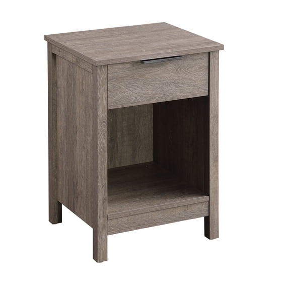 Dtwnek 1 Drawer End Table Beside Table with Open Shelf, Wood Nightstand for Bedroom, Bedroom, Gray