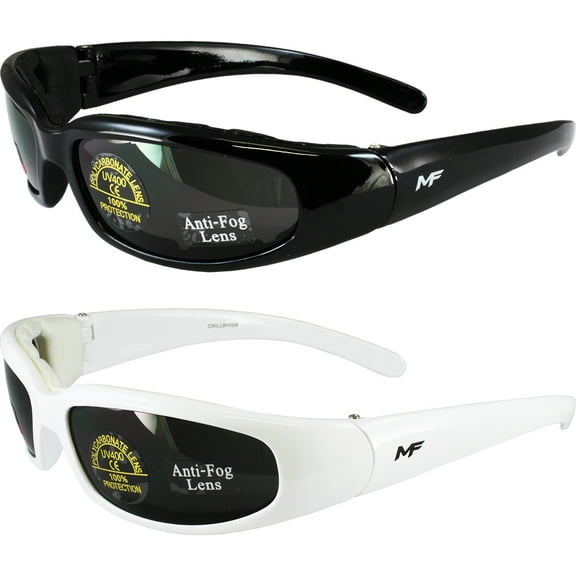 2 Pairs MF Chill Glasses (Black/White Frames, Smoke Lens)
