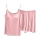 thumbnail image 1 of Conjunto de pijama de verano para mujer de 2 piezas: cuello cuadrado, manga corta, poliéster suave, ropa para dormir y estar por casa., 1 of 7