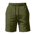 thumbnail image 3 of Yaoyar Mens Cotton Linen Shorts Casual Drawstring 7inch Inseam Shorts Summer Beach Wear, 3 of 5
