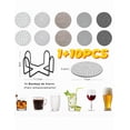 thumbnail image 5 of Posavasos Cuerda Algodón xtellar multicolor Mesa Comedor Café Con Soporte 11pcs, 5 of 5