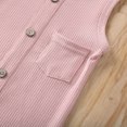 thumbnail image 4 of ITFABS Baby Summer Cotton Romper, Solid Color Sleeveless Button Ribbed Jumpsuit, 4 of 6