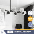 thumbnail image 2 of Prominence Home Stoll Matte Black 6-Light Chandelier with Opal Glass, 2 of 13