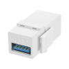 thumbnail image 1 of USB 3.0 Keystone Jack inserta adaptador de conector hembra a hembra (blanco), 1 of 5