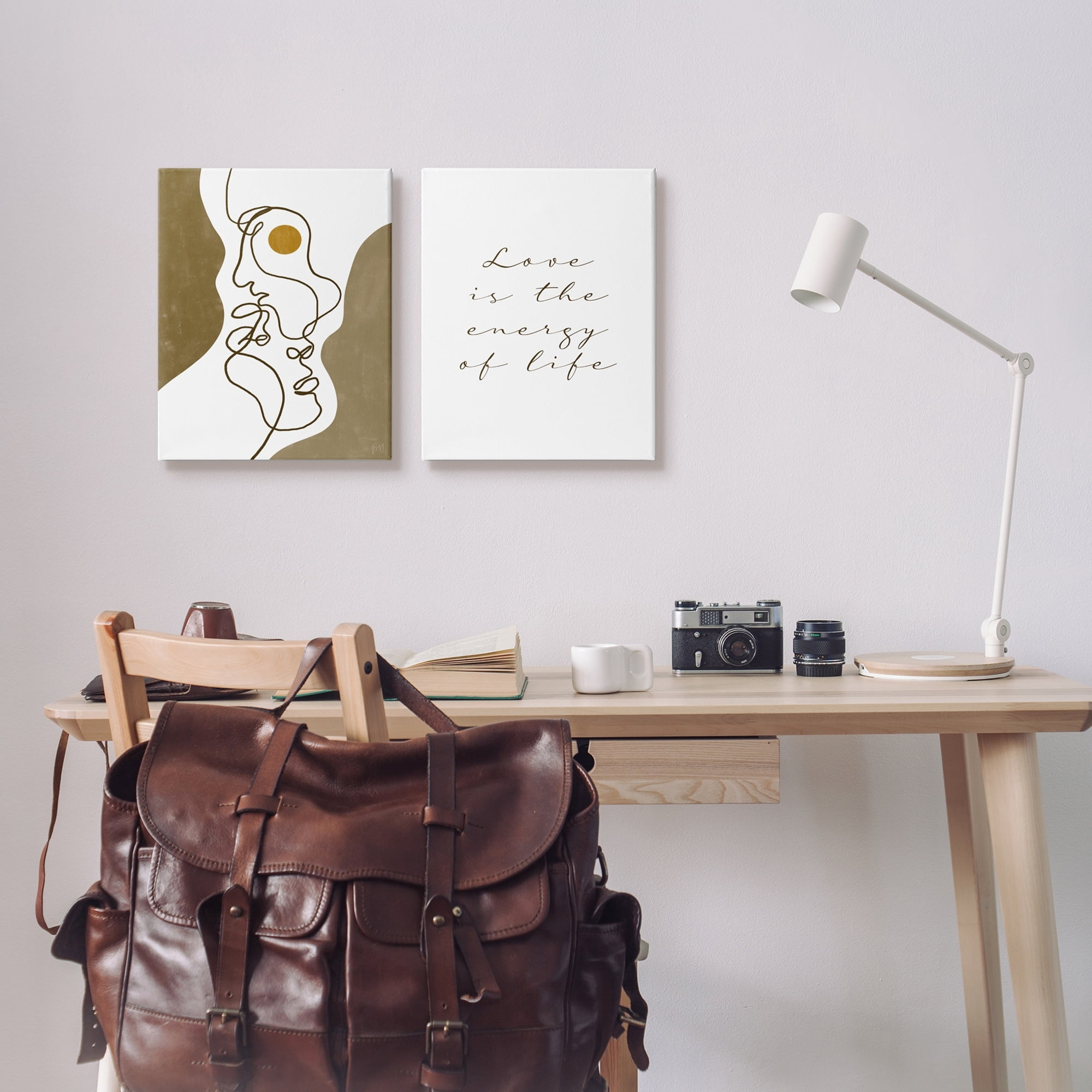 Stupell Indtries Love Is Energy Phrase Abstract Faces Couple Linework,16 x 20,Design by Birch&Ink