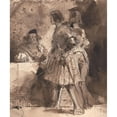 thumbnail image 2 of Richard Parkes Bonington 15x17 Black Ornate Wood Framed Double Matted Museum Art Print Titled - Goetz Von Berlichingen Before the Imperial Magistrat (Approx. 1826), 2 of 5