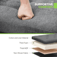 thumbnail image 5 of Magshion Foot Stool Ottoman with Padded Seat, Modern Cotton-linen Footrest, Rectangular Seat Stool, Dark Gray, 5 of 9